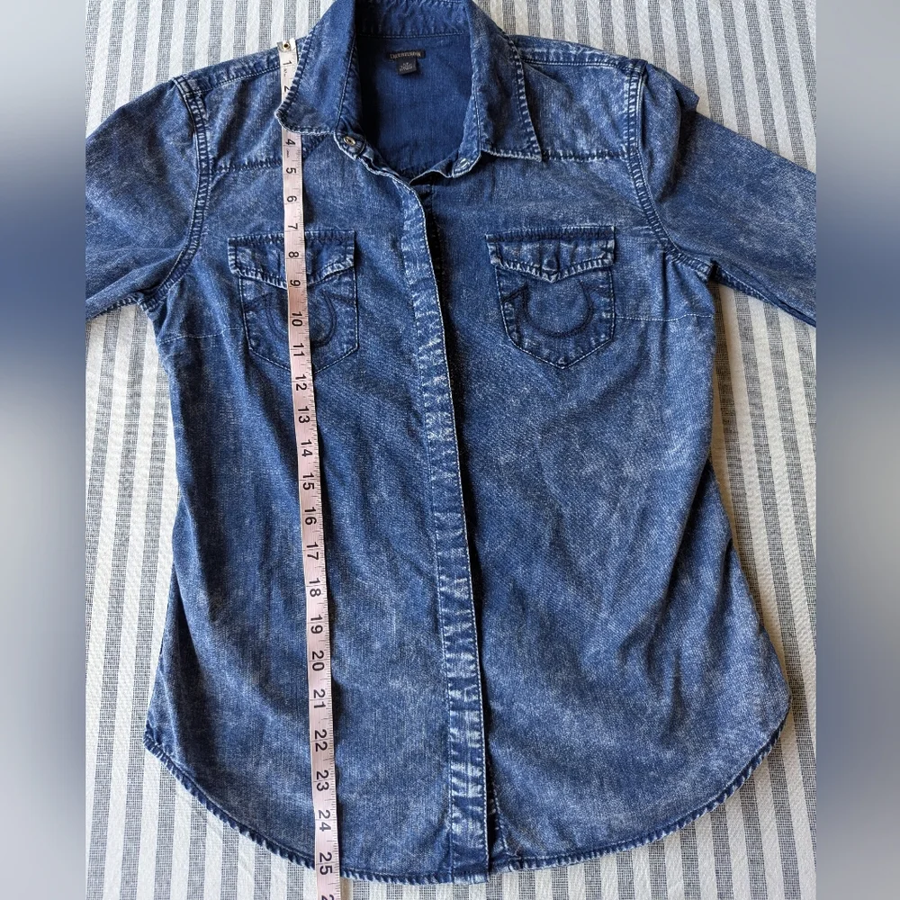 True Religion Dark Wash Denim Button Down - Picture 7 of 7